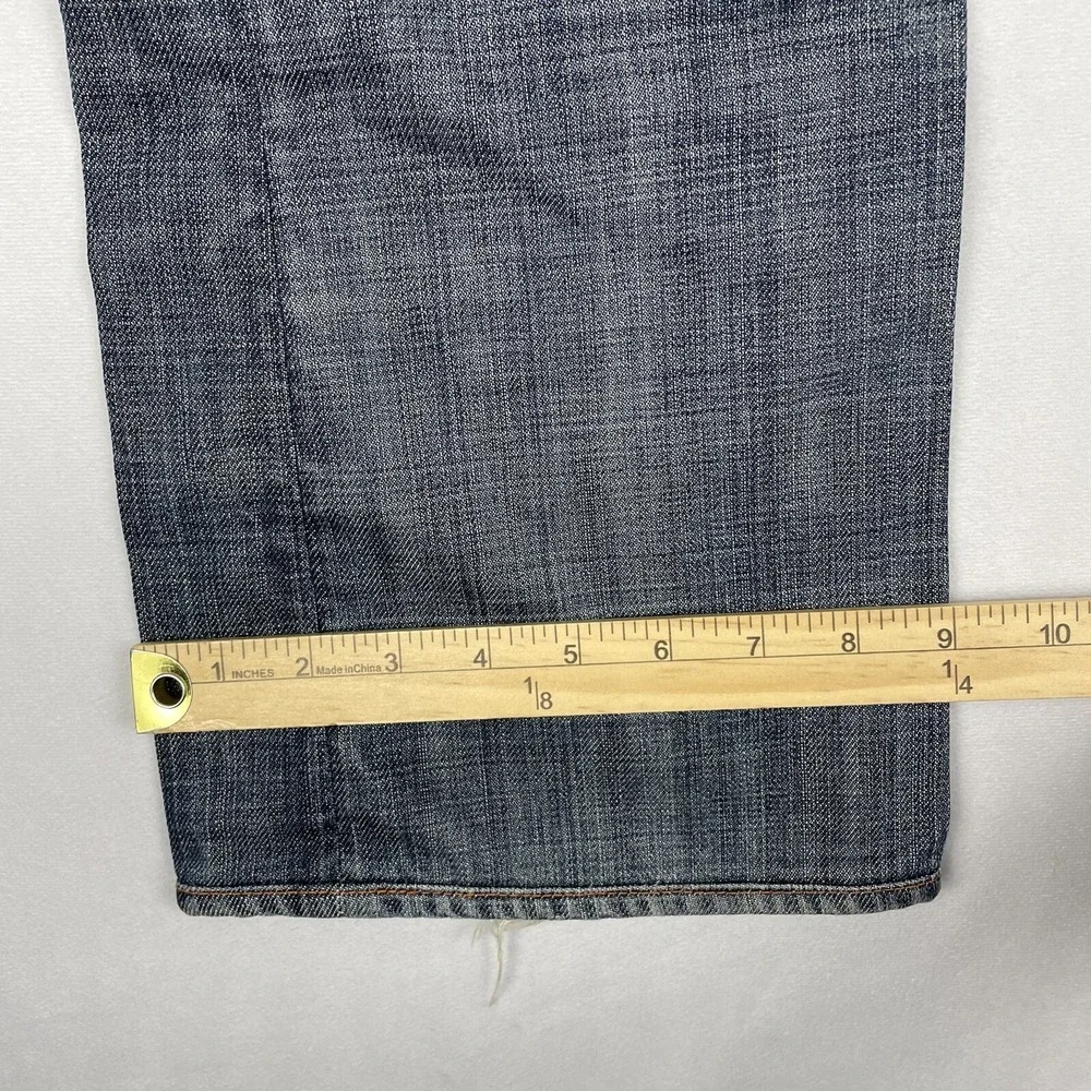 Earnest Sewn Jeans Mens 32x27 Fulton‎ Dark Wash Blue Denim Button Fly USA Made